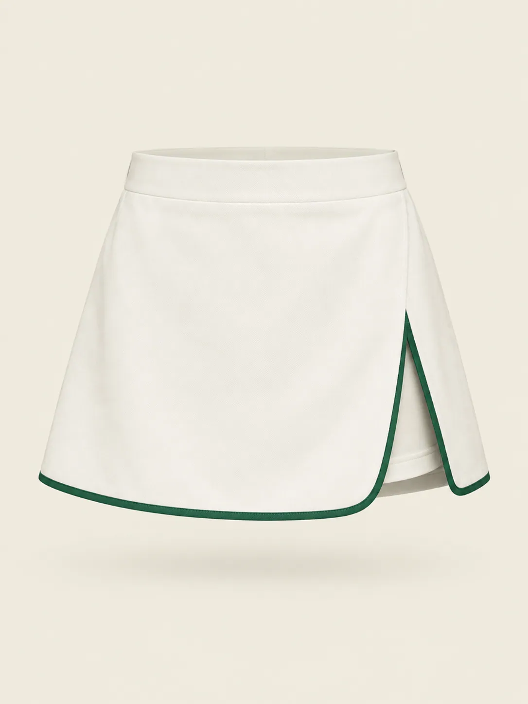 Baseline Bound-Hem Skort in Chalk, front view