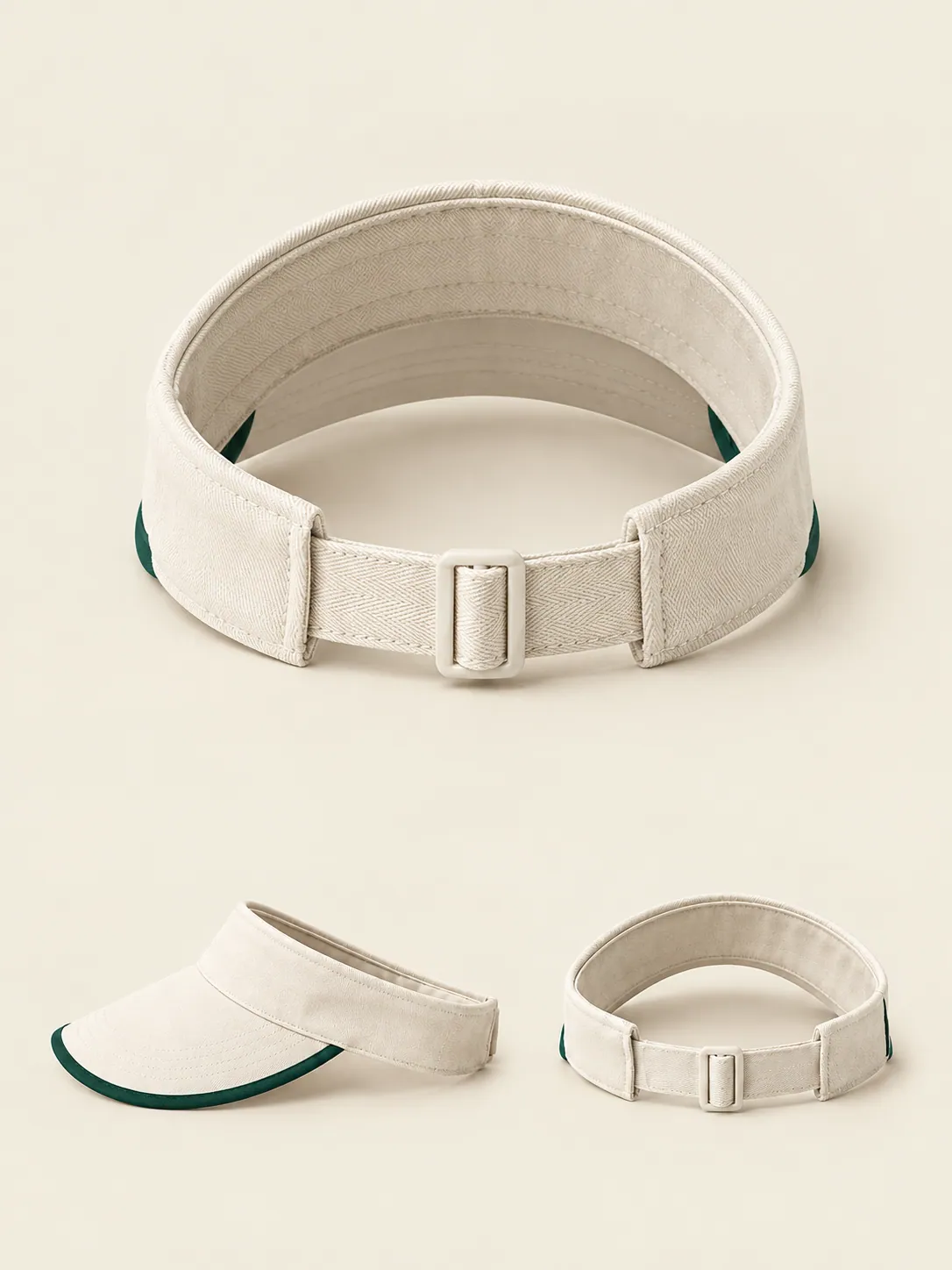 Bound-Edge Visor in Chalk, back view
