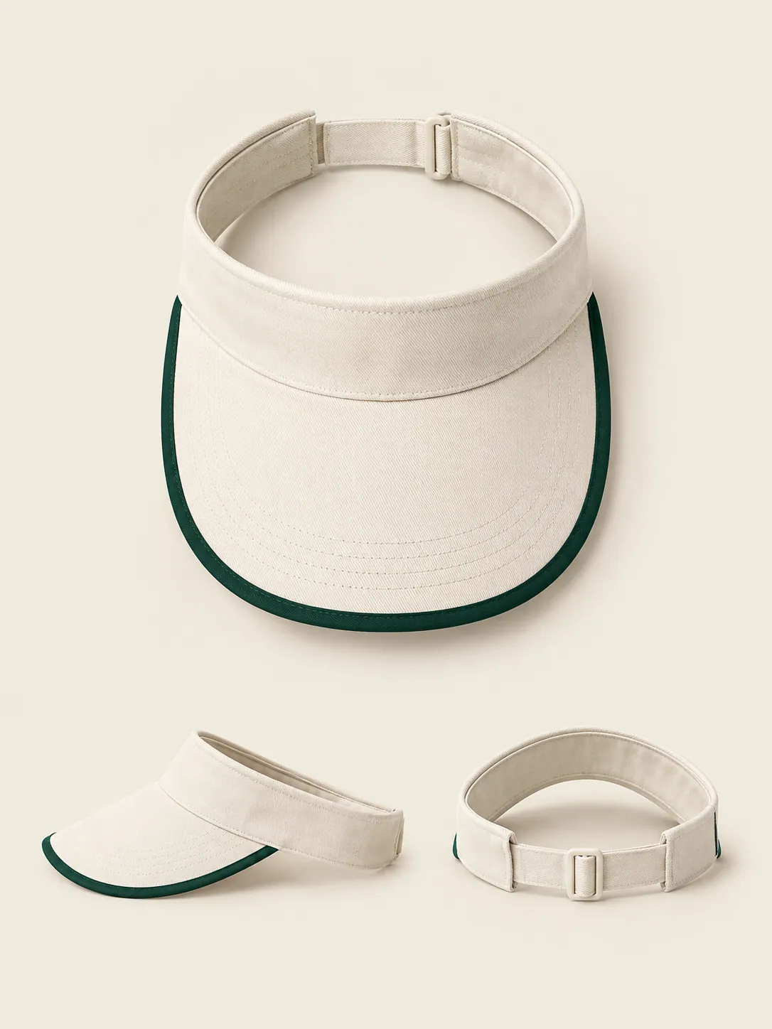 Bound-Edge Visor in Chalk, front view