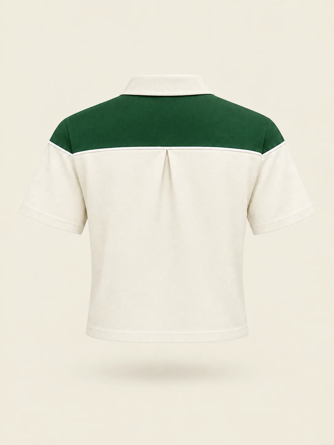 Changeover Yoke Polo in Chalk, back view