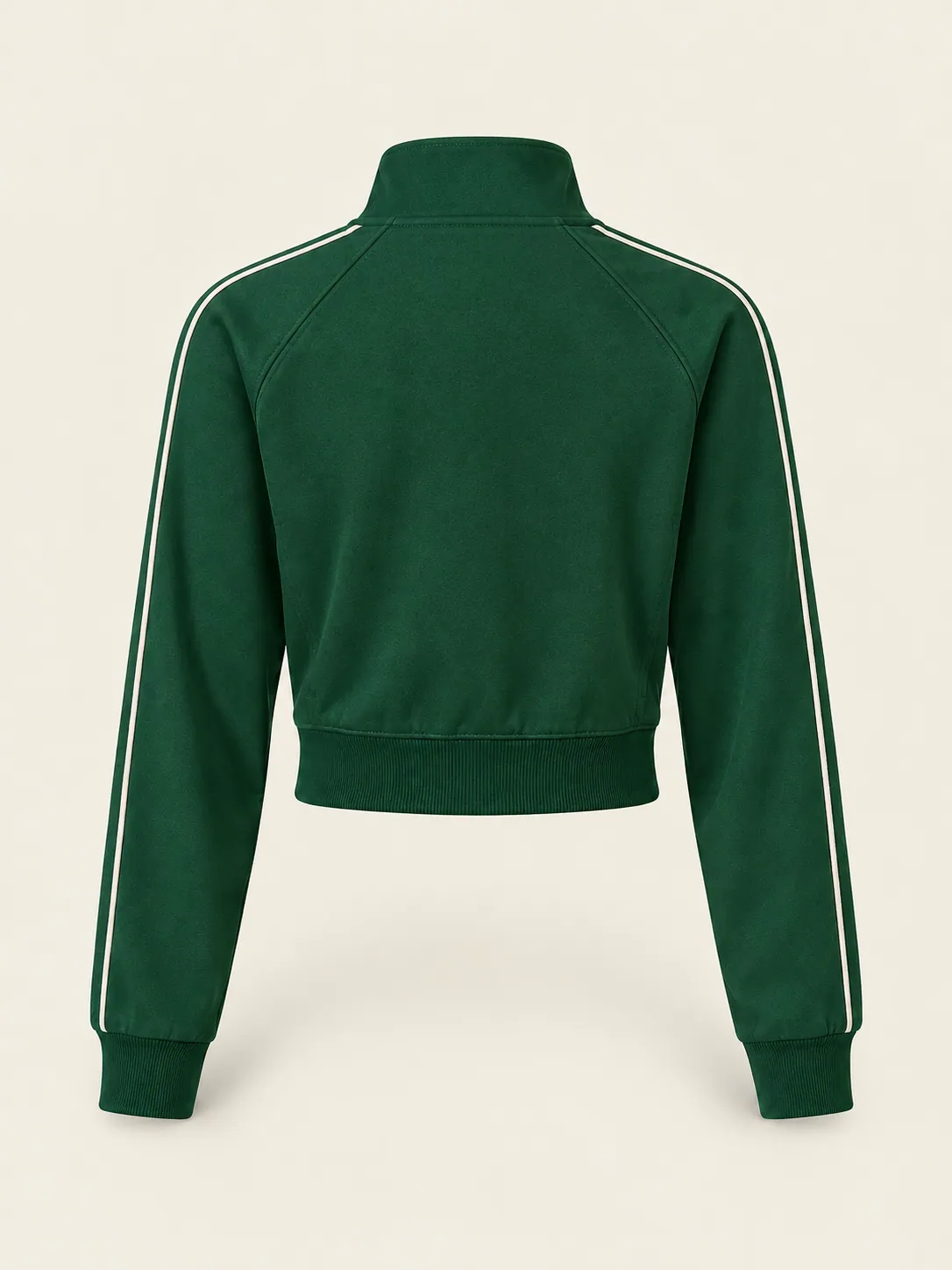 Cropped Track Jacket in Court Green, back view
