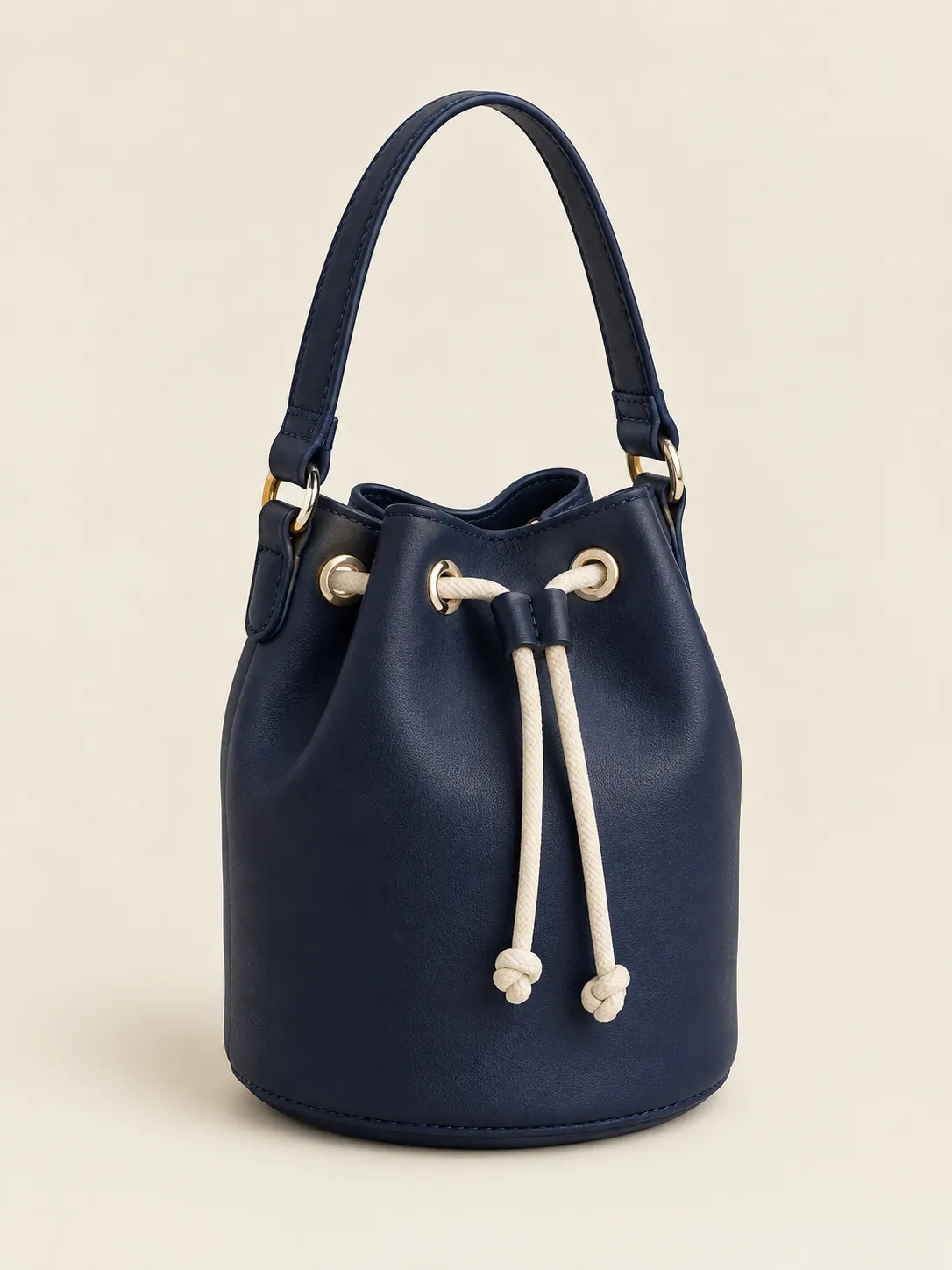 Drawstring Bucket Mini in Ink Navy, front view