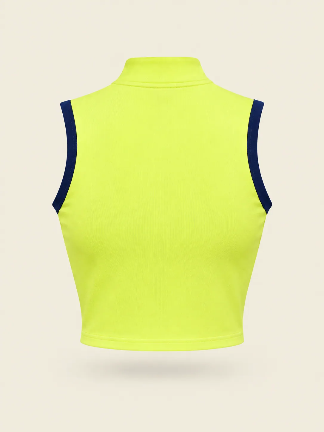 Drop-Shot Zip Polo in Fuzz Lime, back view