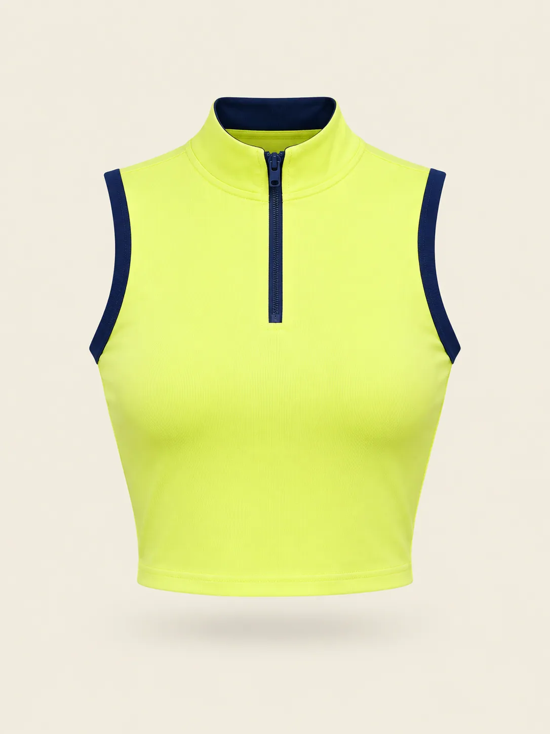Drop-Shot Zip Polo in Fuzz Lime, front view