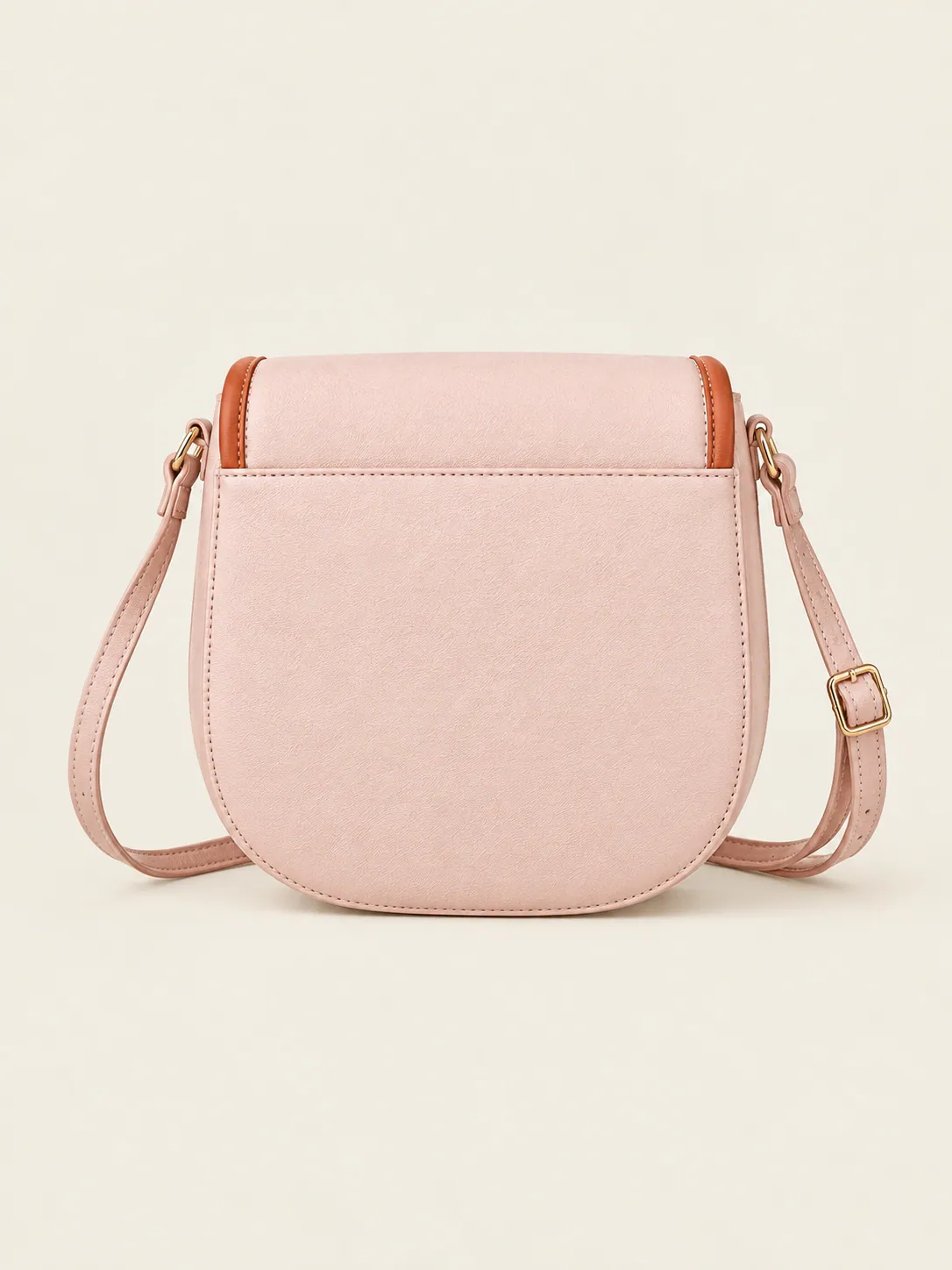 Flap Mini Saddle Bag in Blush, back and side view