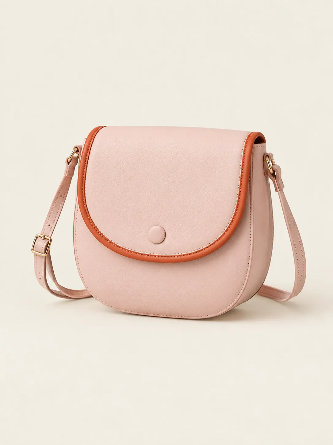 Flap Mini Saddle Bag in Blush, front view