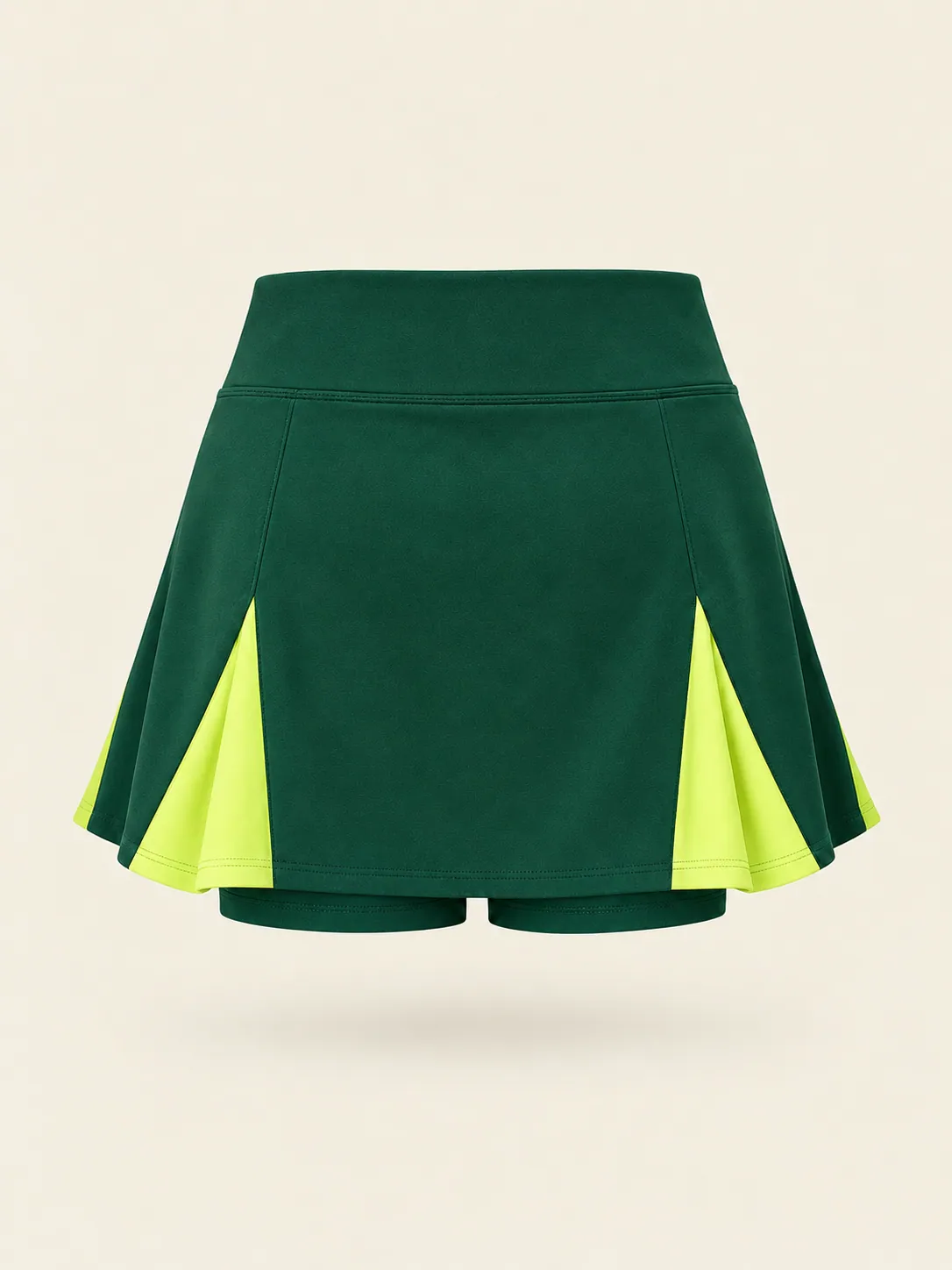 Godet Panel Skort in Court Green, back view