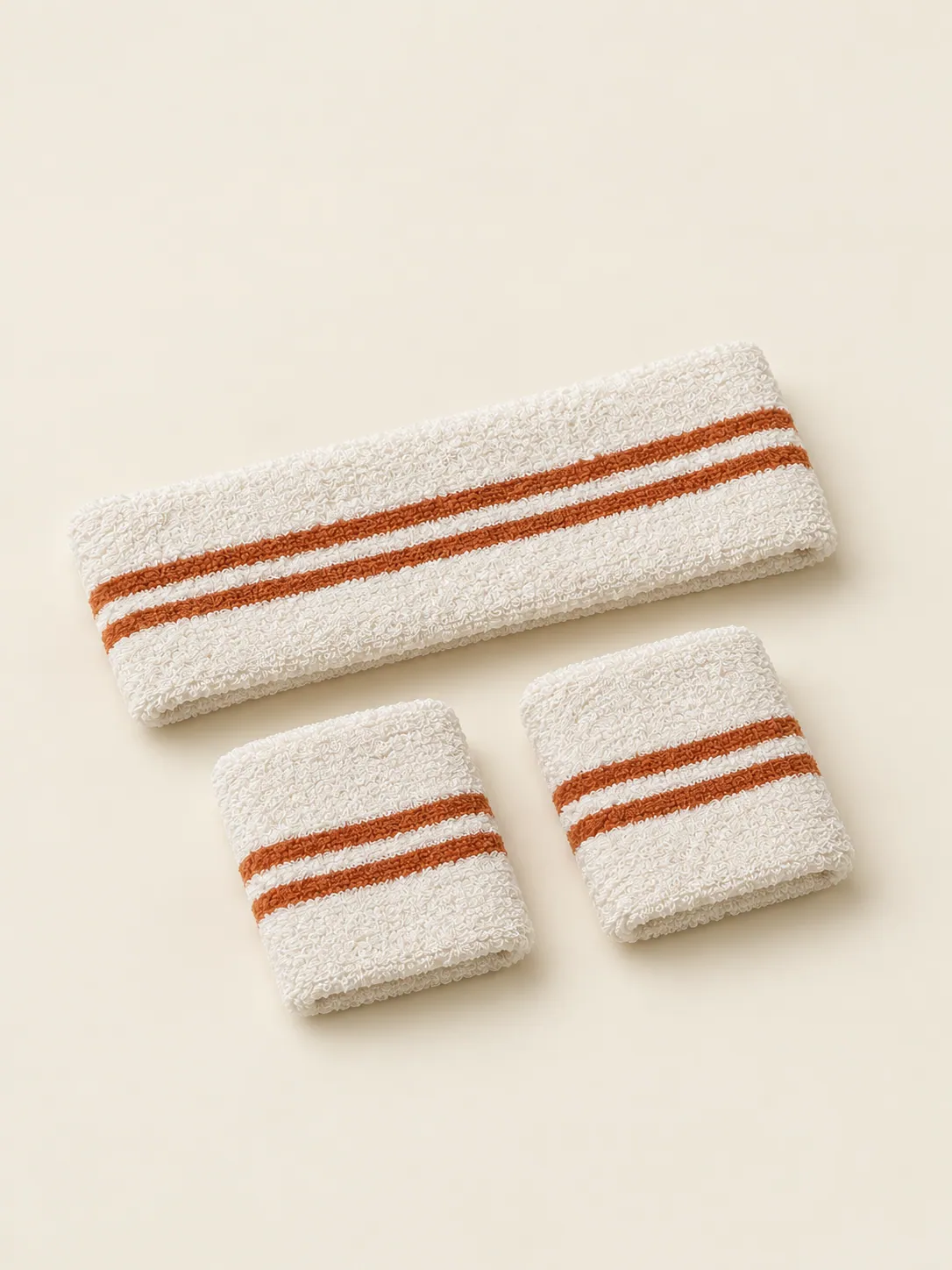 Headband & Wristband Set in Chalk, all pieces from another angle