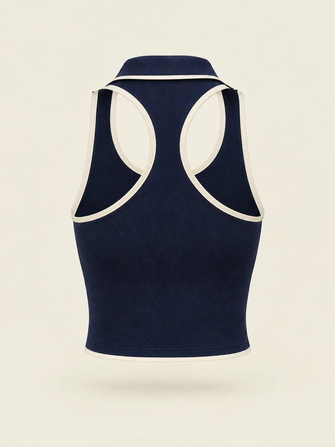 Let Polo Tank in Ink Navy, back view