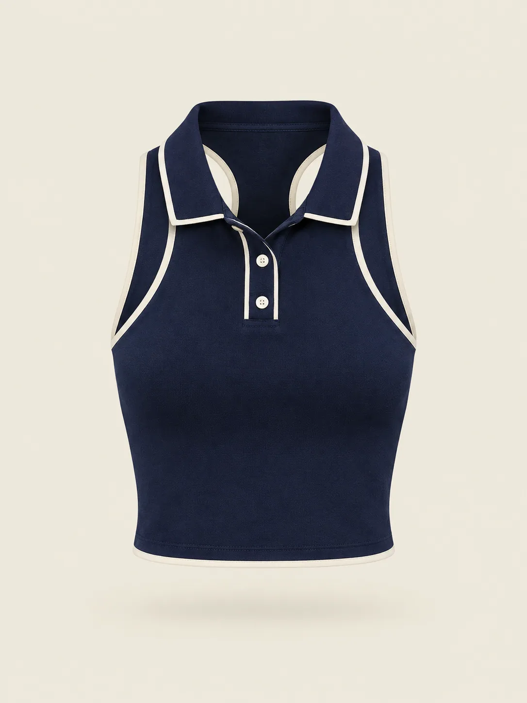Let Polo Tank in Ink Navy, front view