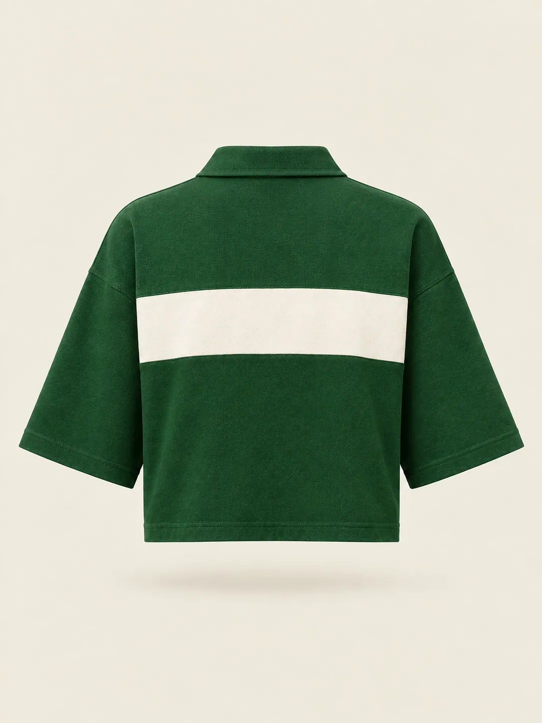 Lob Boxy Polo in Court Green, back view