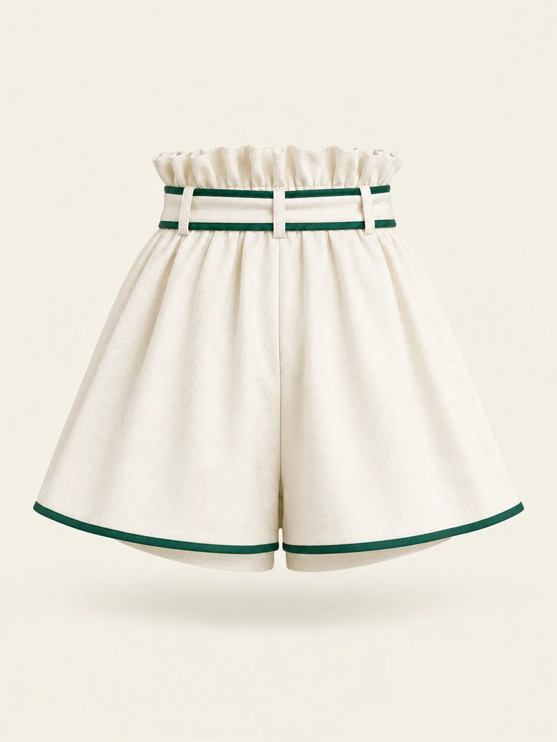 Paperbag-Waist Skort in Chalk, back view
