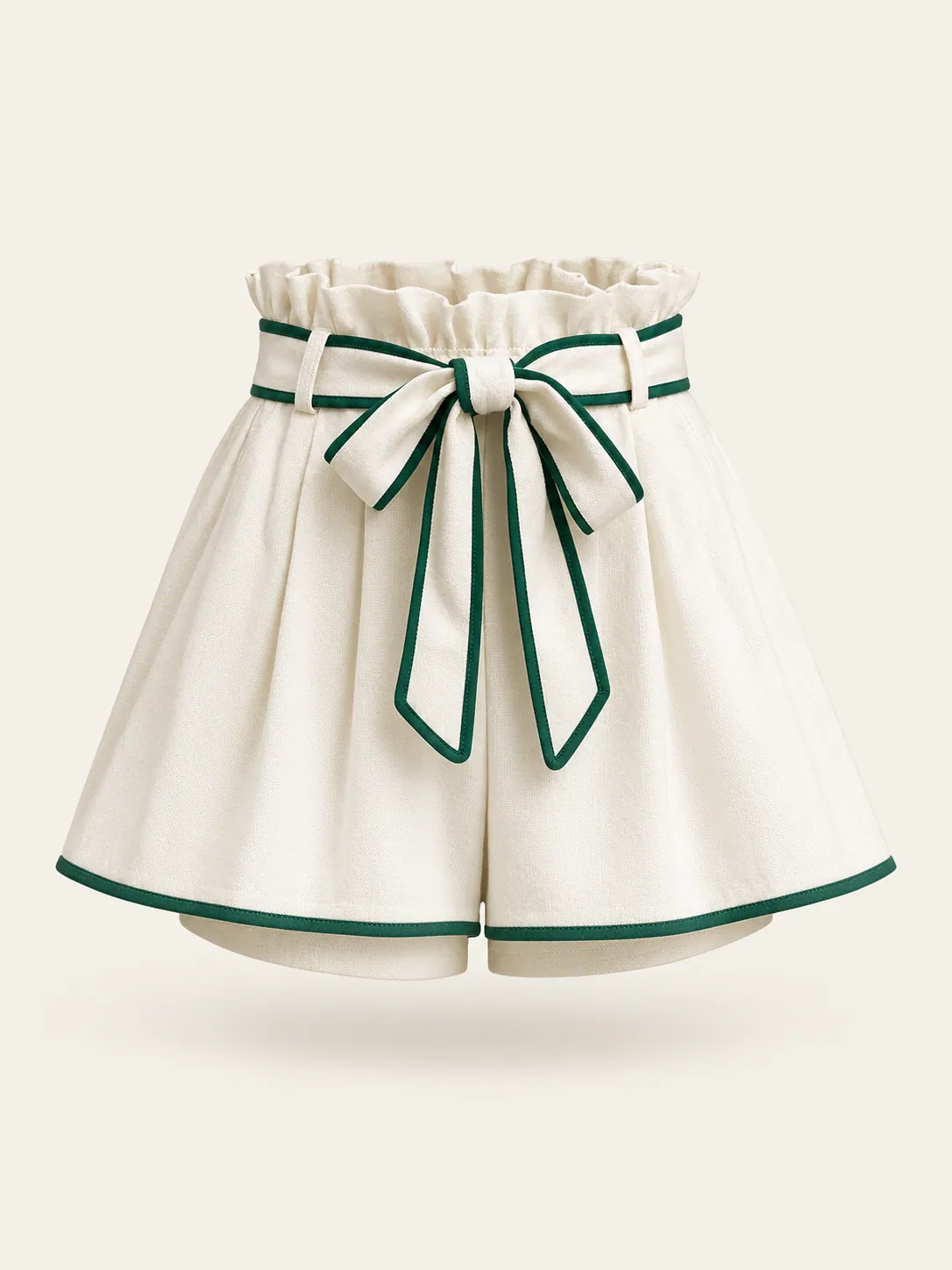 Paperbag-Waist Skort in Chalk, front view