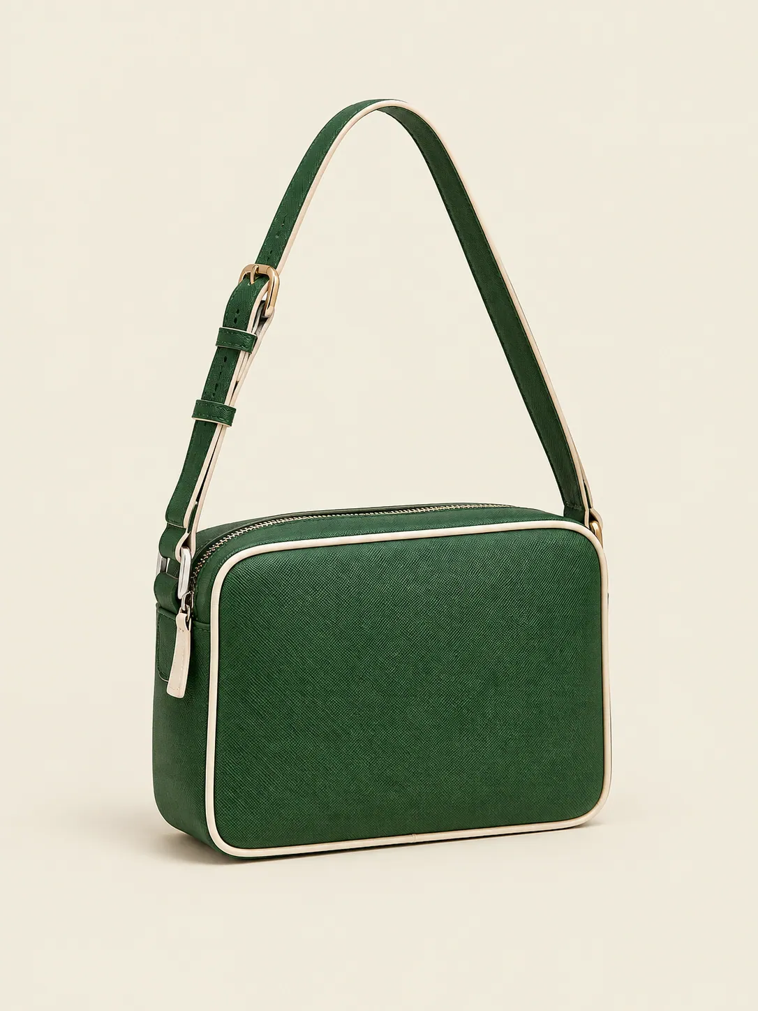 Piped Mini Shoulder Bag in Court Green, front view