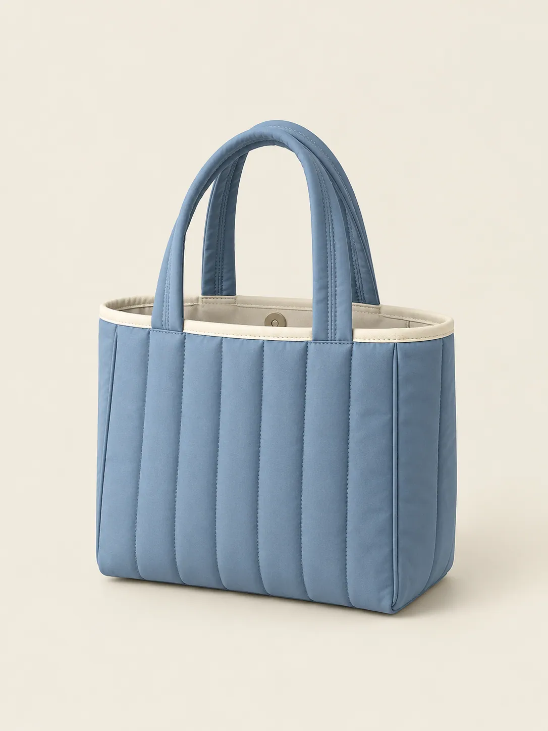 Quilted Mini Tote in Hard-Court Blue, front view