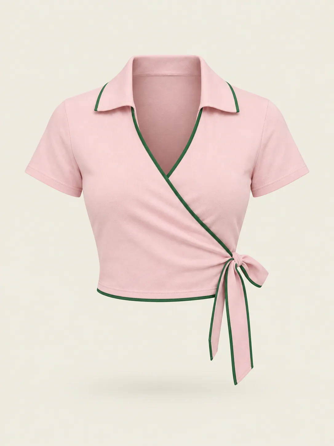 Rally Wrap Polo in Blush, front view