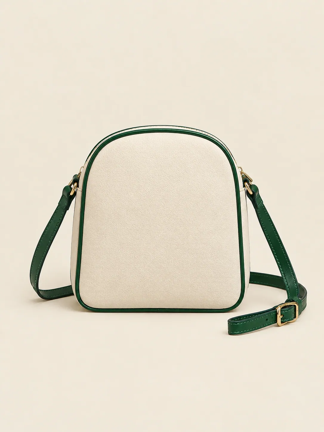 Rounded-Top Crossbody in Chalk, back and side view