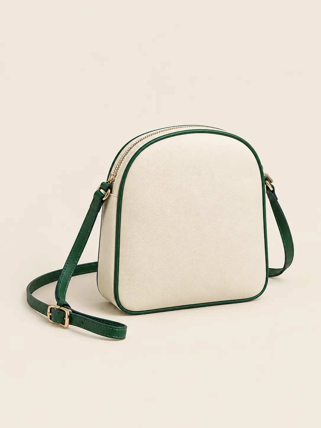 Rounded-Top Crossbody in Chalk, front view