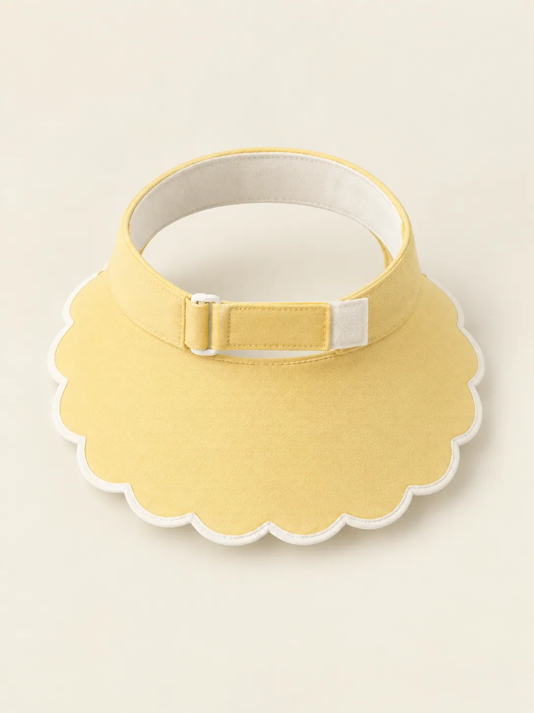 Scallop-Brim Visor in Butter, back view