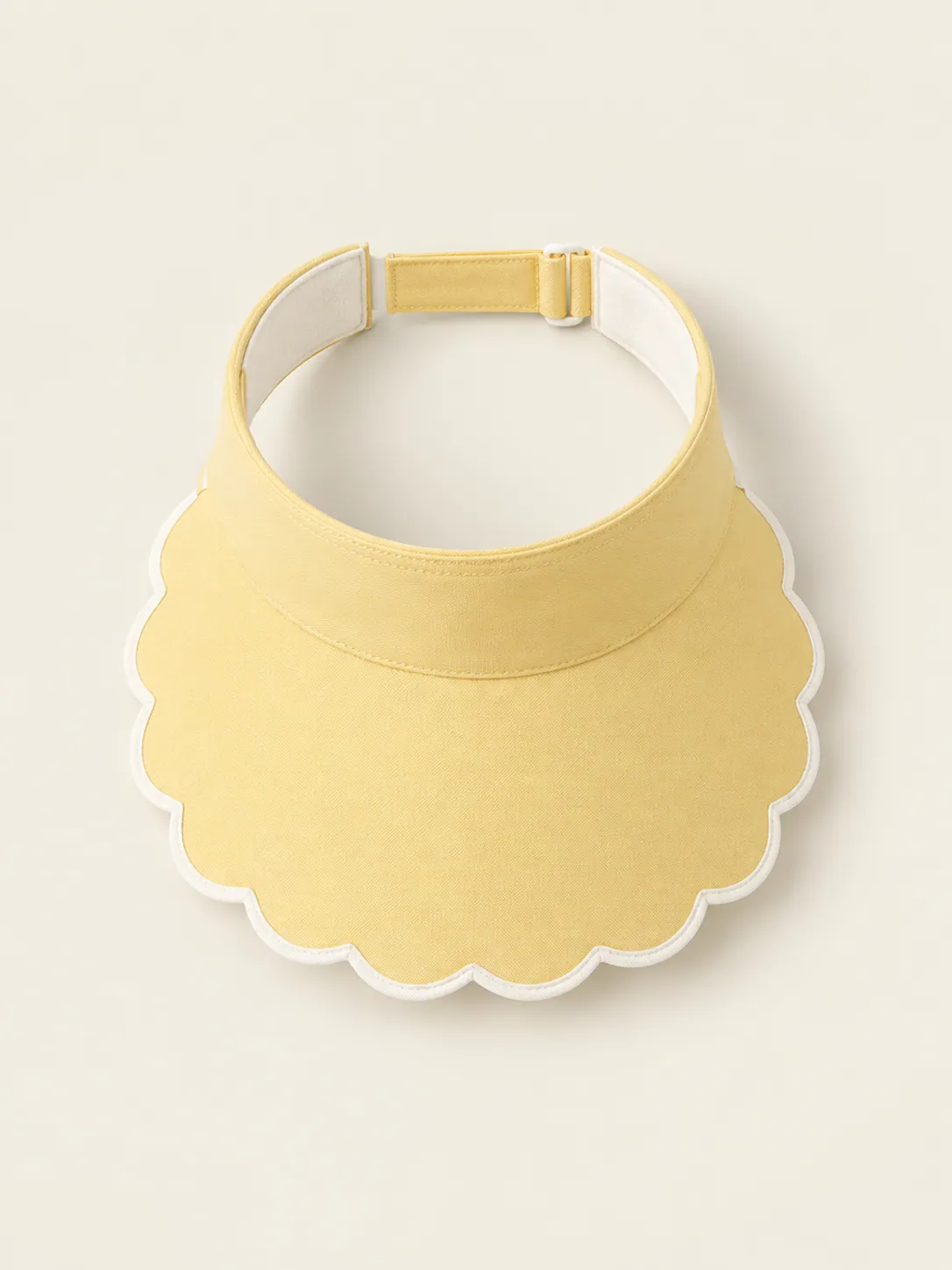 Scallop-Brim Visor in Butter, front view