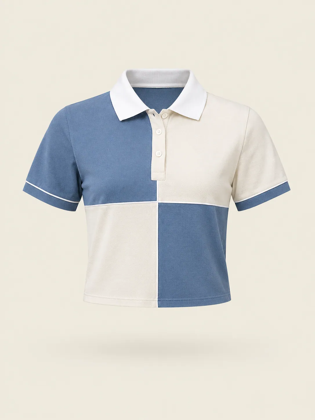 Service Box Colourblock Polo in Hard-Court Blue, front view