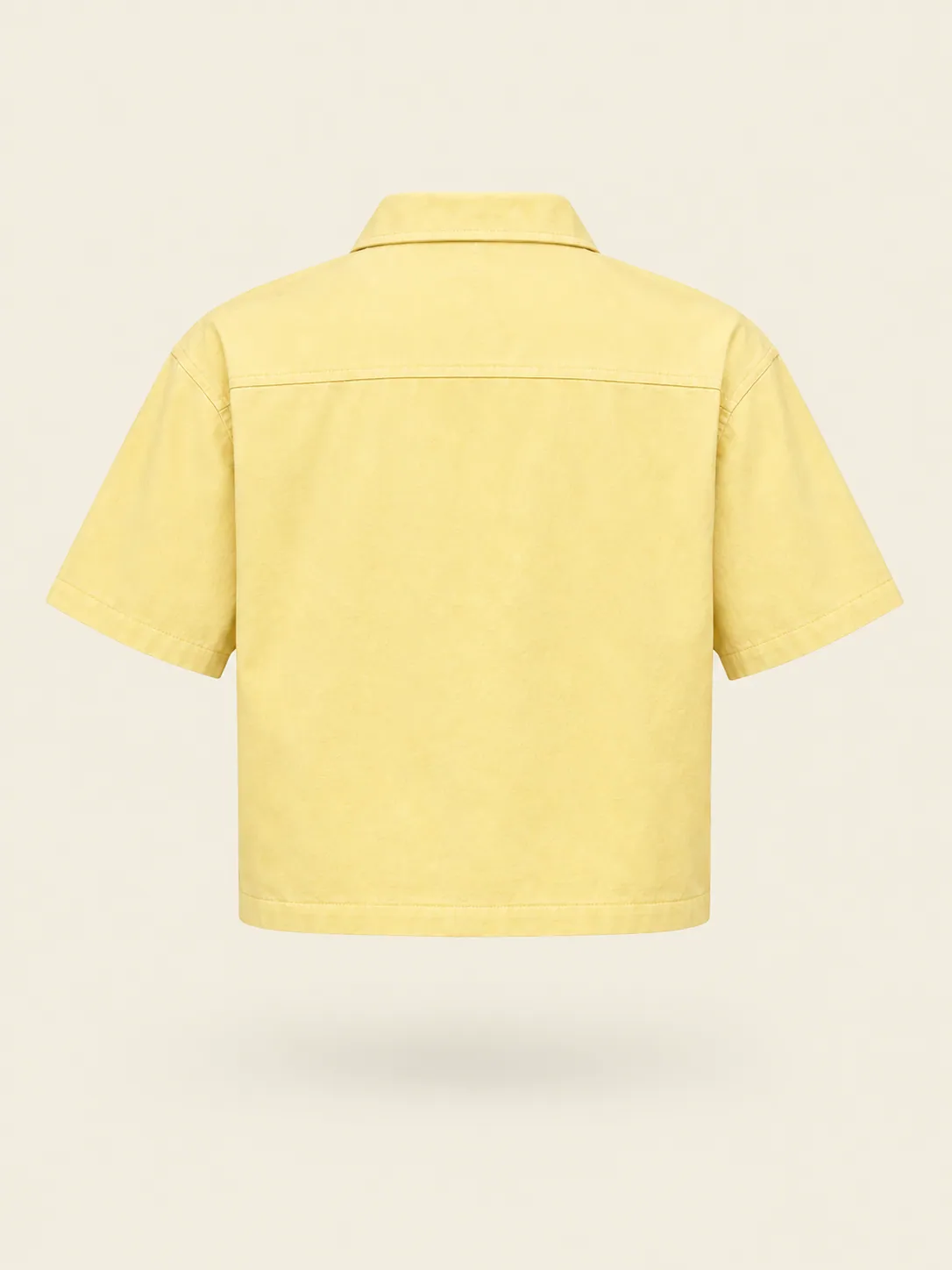 Short-Sleeve Zip Overshirt in Butter, back view