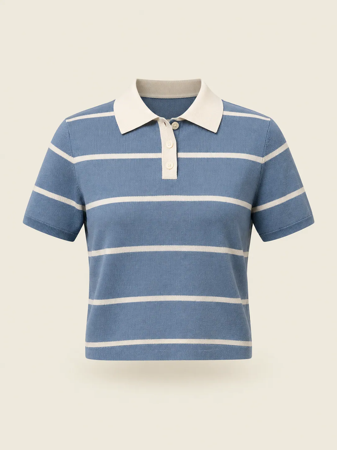 Tiebreak Striped Polo in Hard-Court Blue, front view