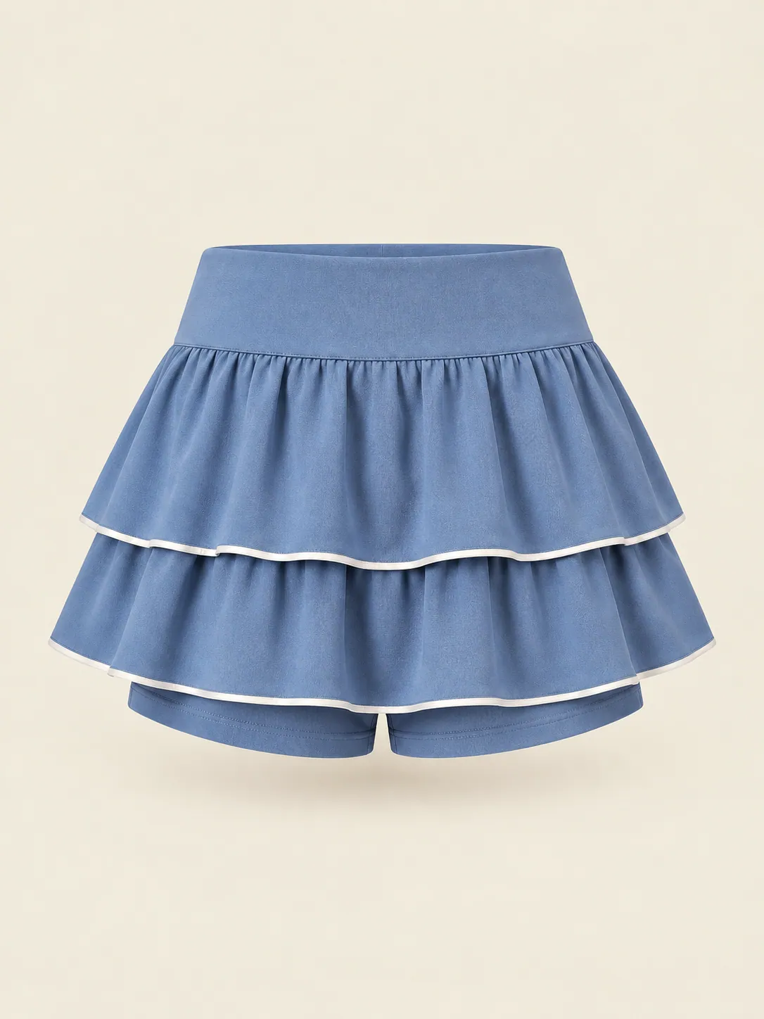 Two-Tier Flounce Skort in Hard-Court Blue, back view