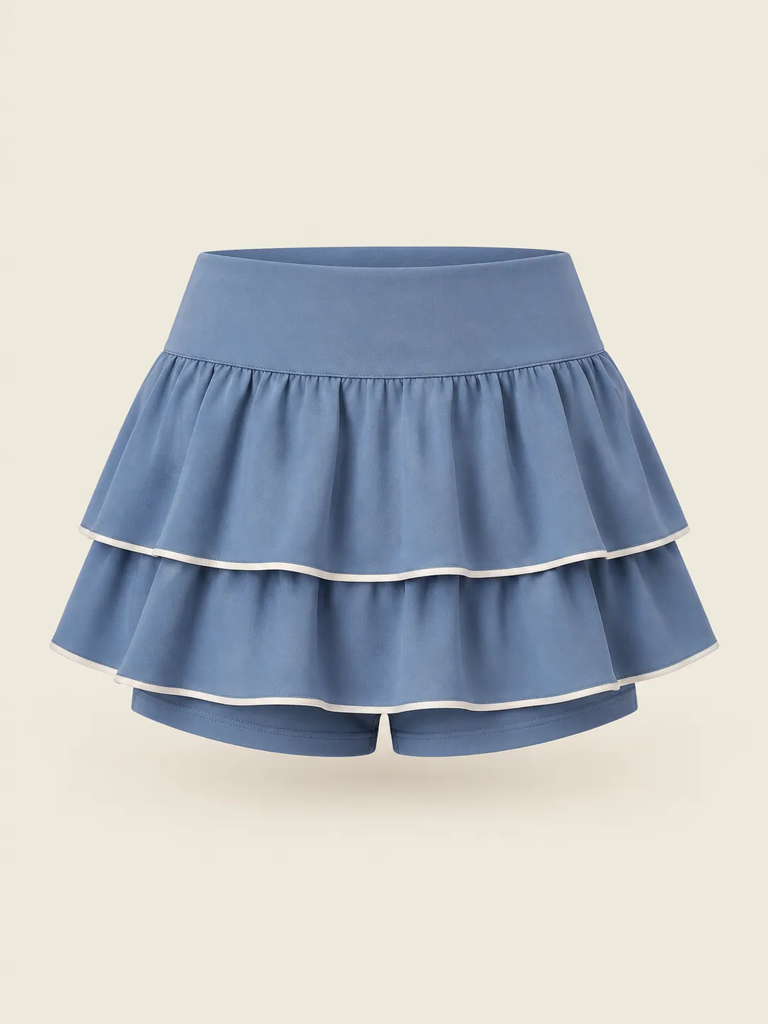 Two-Tier Flounce Skort in Hard-Court Blue, front view