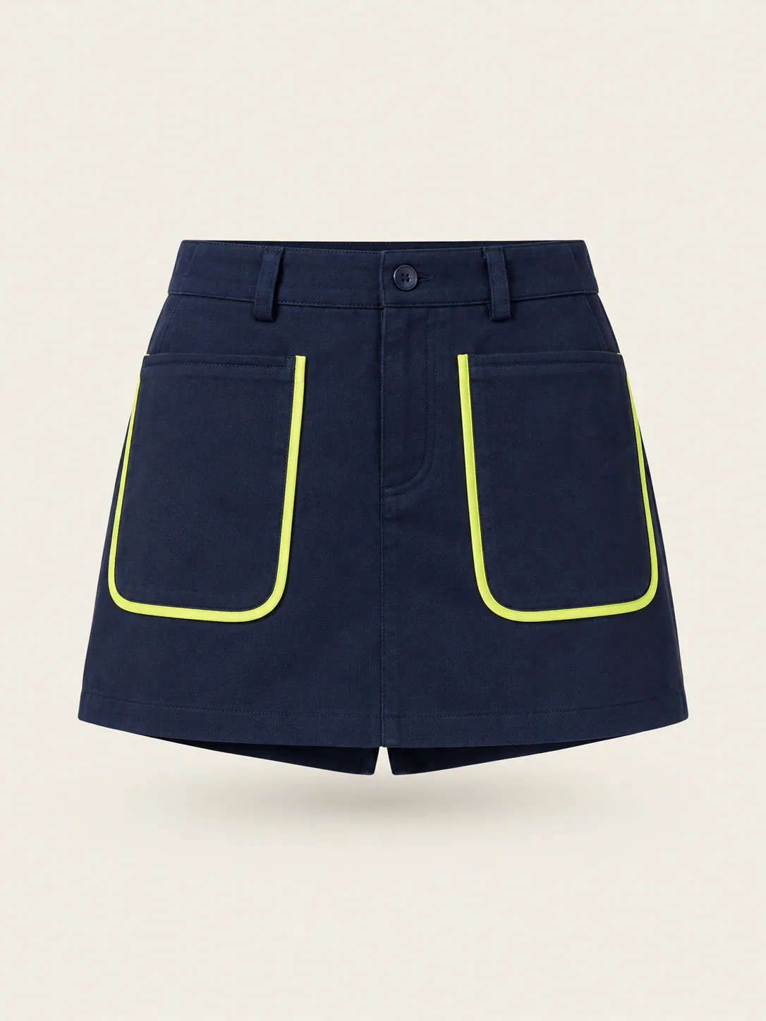 Utility Pocket Skort in Ink Navy, front view