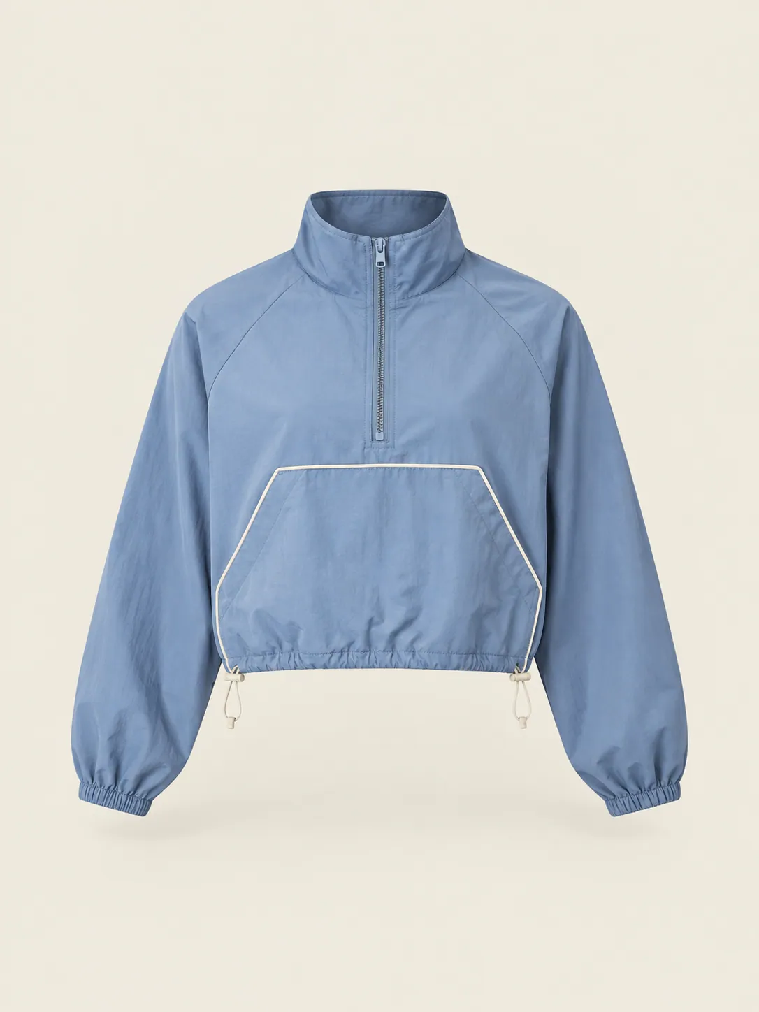 Windbreak Cropped Anorak in Hard-Court Blue, front view