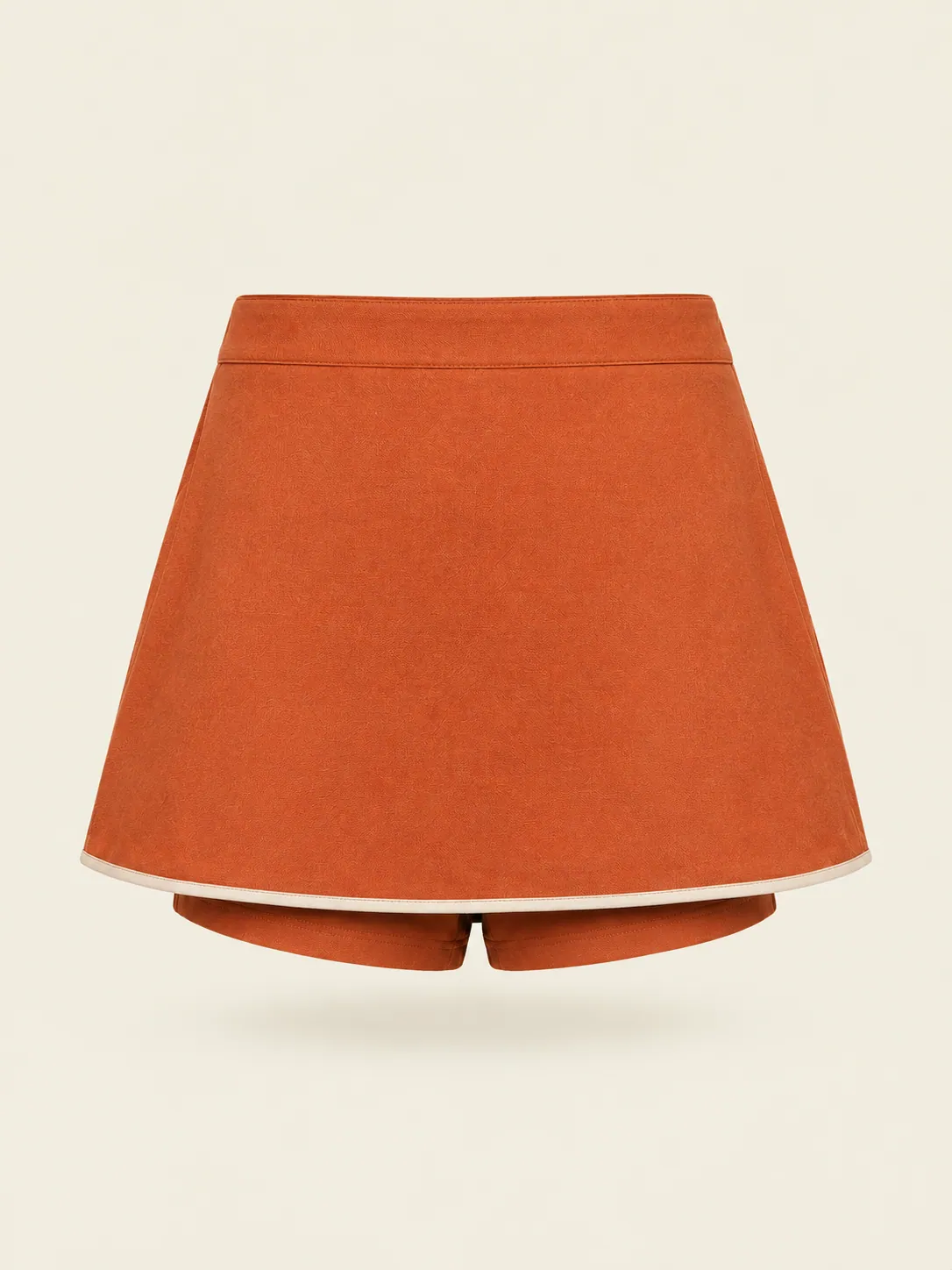Wrap-Front Skort in Clay, back view
