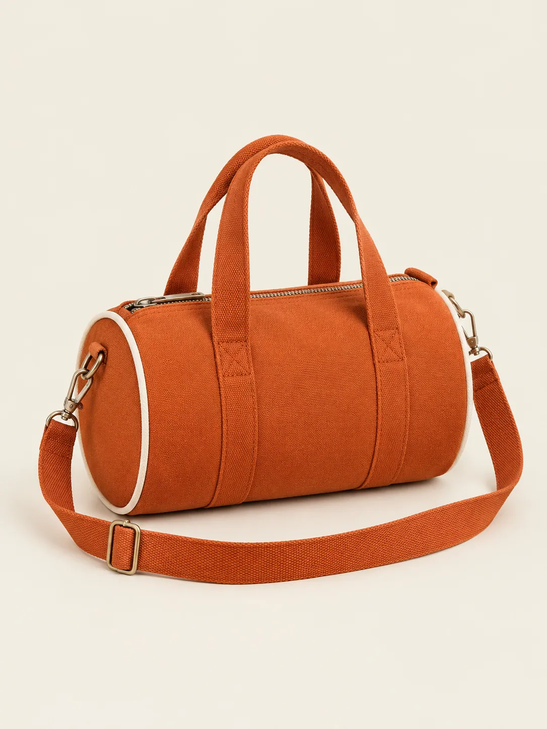 Zip Barrel Mini Bag in Clay, front view